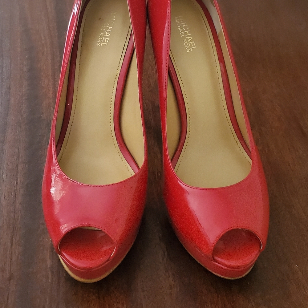 Michael Kors Patent Leather Peep Toe Pump